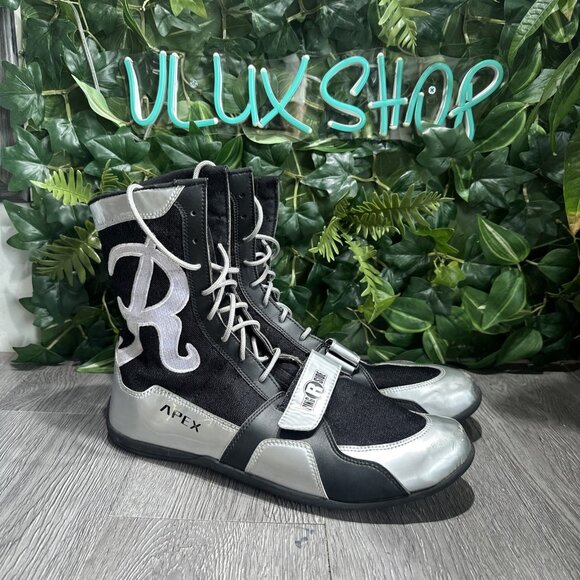 Ringside Apex Elite Shoe12 Hi-Top Low Top Boxing Shoes Boots - Black Size 13 - Picture 1 of 9